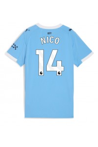 Manchester City Nico Gonzalez #14 Jalkapallovaatteet Naisten Kotipaita 2025-26 Lyhythihainen